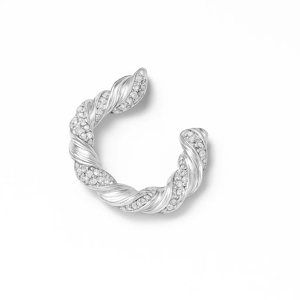 Textured Crescent Hoop